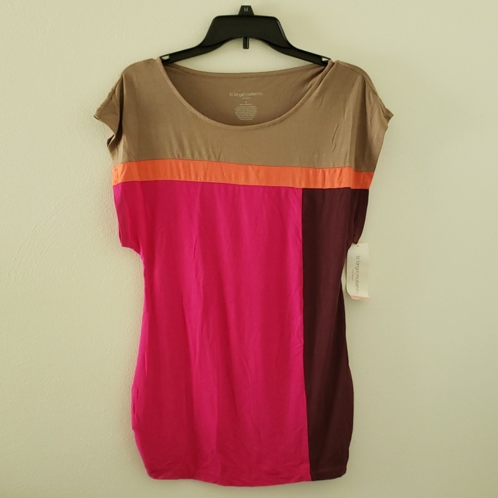 Color block Liz Lange Maternity short sleeve small